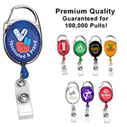 "Oberlin" 30” Cord Retractable Carabiner Style Badge Reel and Badge Holder (Patent D539,122)
